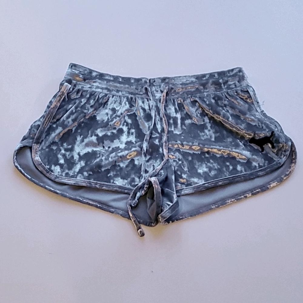NWT PINK Blue Velvet Drawstring Shorts